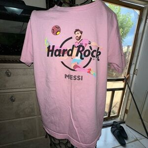 Hard Rock Cafe Pink Messi Graphic Tee
